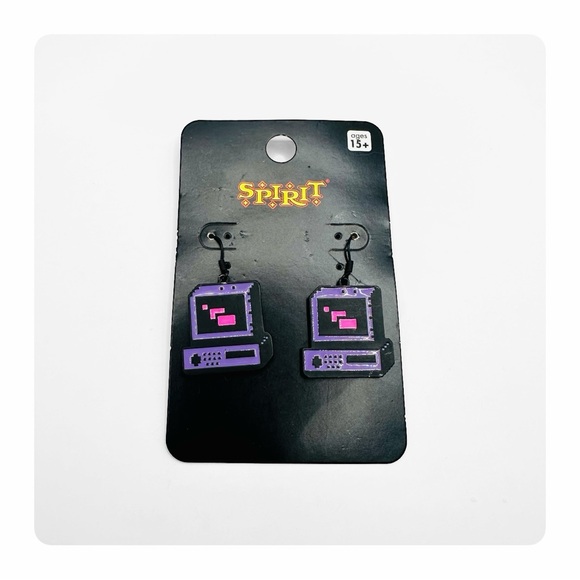 ★ NWT Spirit Computer Dangling Earrings - Purple/Black ★ - Picture 16 of 16